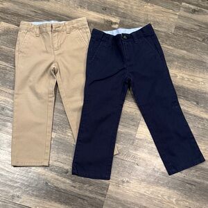 Like New Janie and Jack Tan and Navy Kids' Trousers